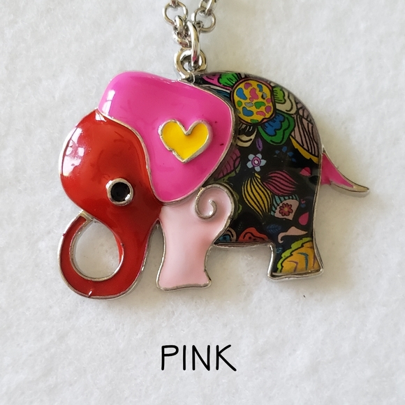 Enamel Elephant Necklace - Picture 4 of 8